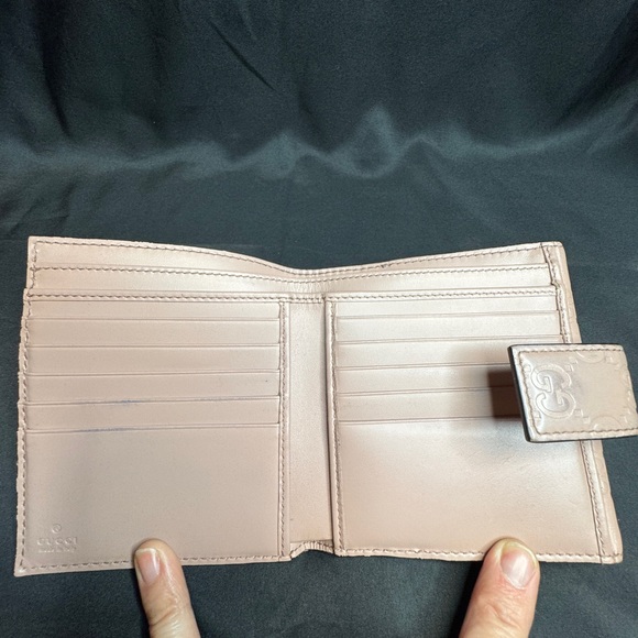 Gucci Blush Pink GG Guccissima Leather Compact Bow Wallet - Picture 15 of 16
